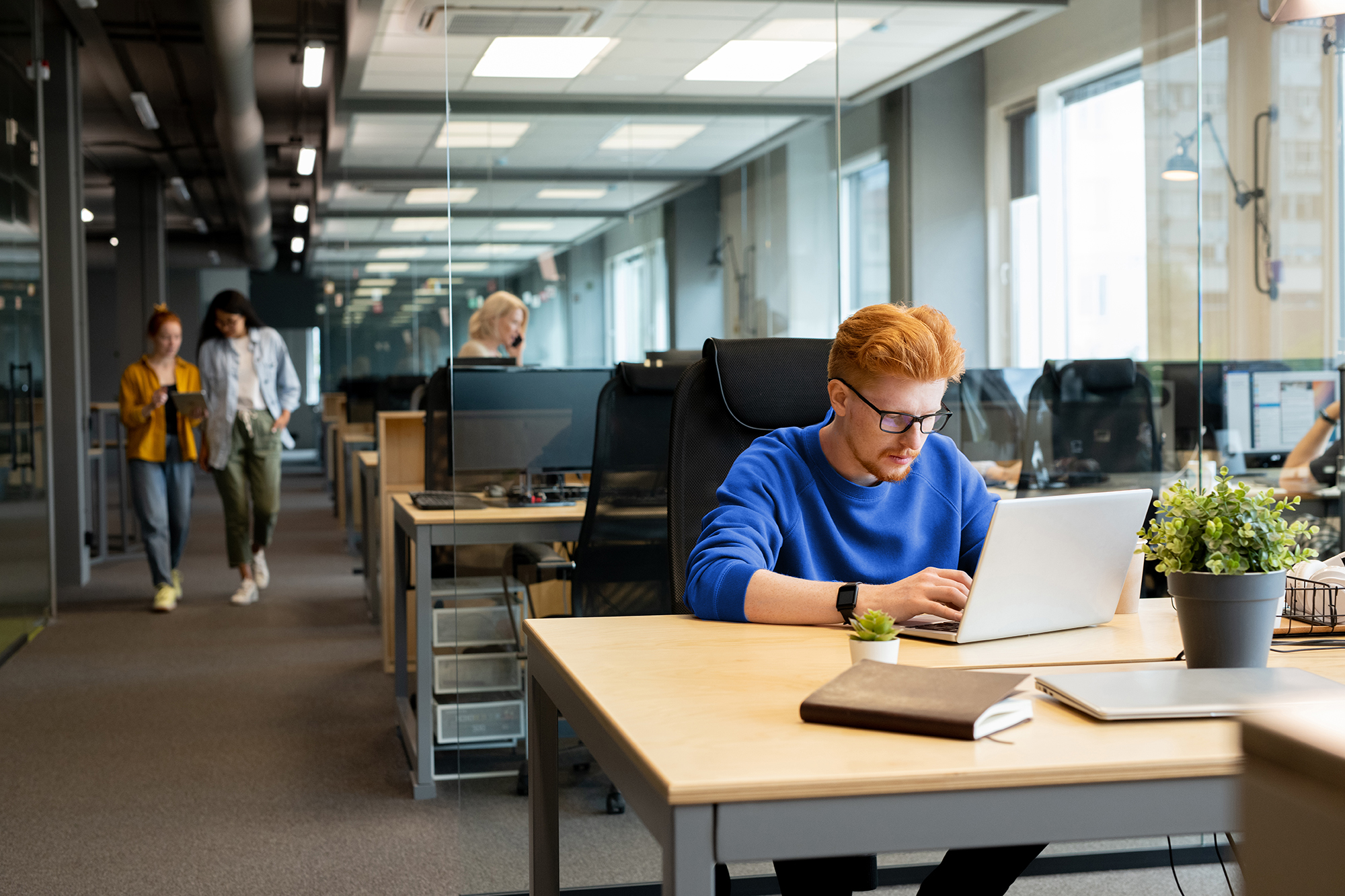 Professional applying AI use case in financial reporting to streamline accounting tasks on laptop